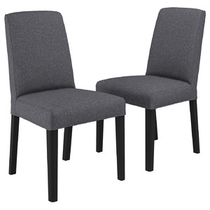 BERGMUND Chair, black/Gunnared medium grey