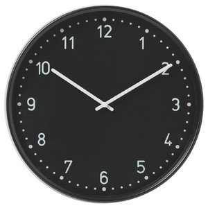 BONDIS Wall clock, low-voltage/black, 38 cm
