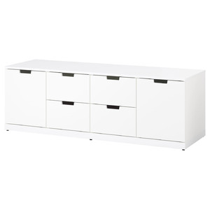 NORDLI Chest of 6 drawers, white, 160x54 cm
