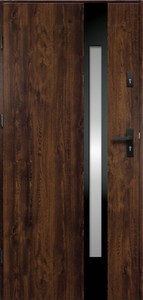 External Door O.K. Doors Temida Black P55 90, left, dark walnut