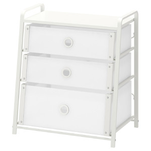 LOTE Chest of 3 drawers, white, 55x62 cm