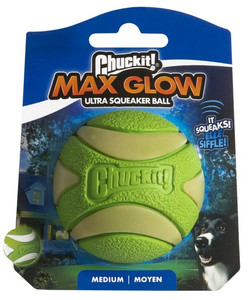Chuckit! Max Glow Ultra Squeaker Ball Medium Dog Toy