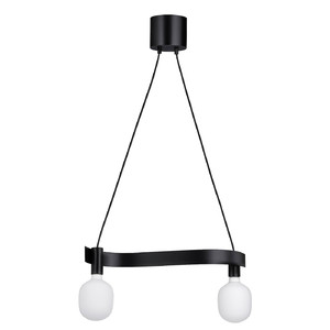 ACKJA / TRÅDFRI Pendant lamp with light bulb, wave shaped black/smart wireless dimmable