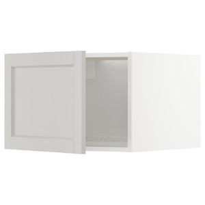 METOD Top cabinet for fridge/freezer, white/Lerhyttan light grey, 60x40 cm