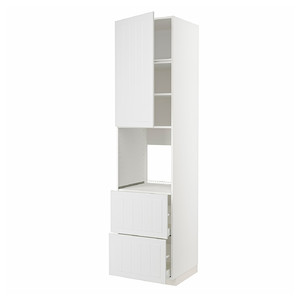 METOD / MAXIMERA High cabinet f oven+door/2 drawers, white/Stensund white, 60x60x240 cm