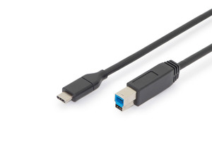 Assmann Connection Cable USB 3.1 Gen.2 SuperSpeed + 10Gbps USB Type C / B M / M Power Delivery, black, 1.8m