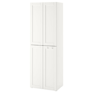 SMÅSTAD / PLATSA Wardrobe, white with frame, with 2 clothes rails, 60x40x180 cm