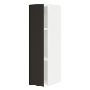 METOD Wall cabinet with shelves, white/Kungsbacka anthracite, 20x80 cm