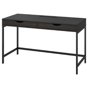 ALEX Desk, black-brown, 132x58 cm