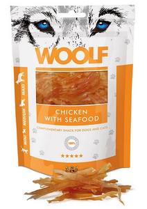 Woolf Complementary Snack for Dogs Chicken With Seafood 100g