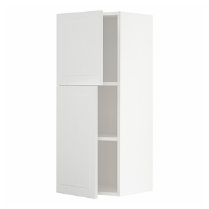 METOD Wall cabinet with shelves/2 doors, white/Stensund white, 40x100 cm