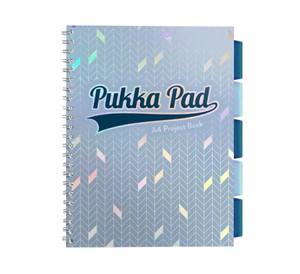 Pukka Pad A4 Project Book 100 Pages Squared Hard Cover PP, light blue