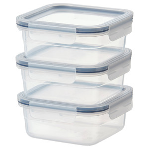 IKEA 365+ Food container, square, plastic, 750 ml, 3 pack