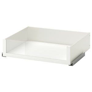 KOMPLEMENT Drawer with glass front, white, 75x58 cm