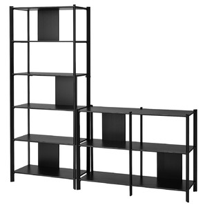 JÄTTESTA Storage combination, black, 200x194 cm