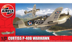 Airfiix Model Kit Curtiss P-40B Warhawk 10+