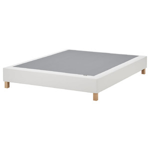 LYNGÖR Slatted mattress base with legs, white, Standard King