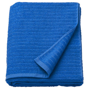 VÅGSJÖN Bath sheet, bright blue, 100x150 cm