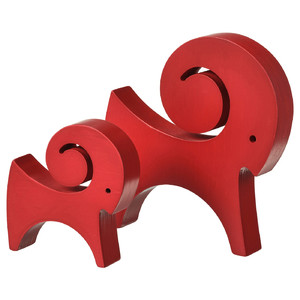 VINTERFINT Decoration set of 2, goat red