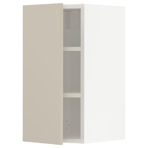 METOD Wall cabinet with shelves, white/Havstorp beige, 30x60 cm