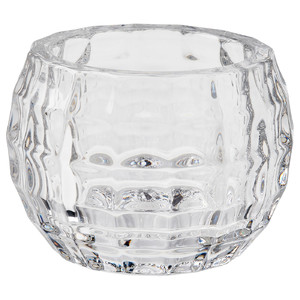 FRÖJDA Tealight holder, clear glass, 6 cm