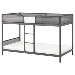 TUFFING Bunk bed frame, dark grey, 90x200 cm