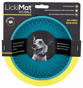 LickiMat Wobble Deep Bowl for Dogs, soft, turquoise