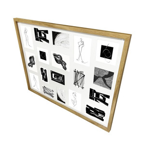 GoodHome Collage Frame Islande 65.6 x 85.6 cm 18, oak