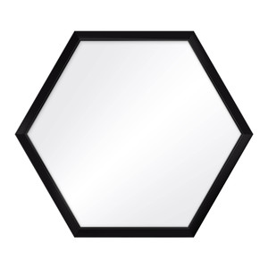 Hexagon Mirror 35x40 cm, black
