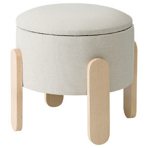 FÖRLUNDA Pouffe, with storage/Vissle beige