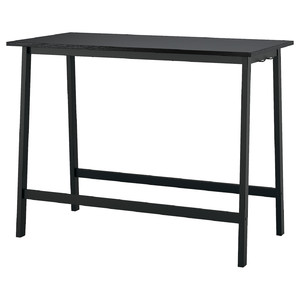 MITTZON Conference table, black stained ash veneer/black, 140x68x105 cm