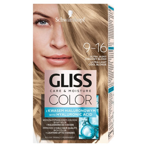 Schwarzkopf Gliss Color Care & Moisture Hair Dye 9-16 Ultra Light Cool Blonde