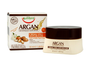 Equilibra Argan Anti-Wrinkle Face Cream for Mature Skin 98% Natural 50ml