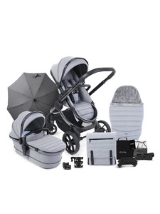 iCandy Peach 7 Designer Pushchair and Carrycot Light Grey - Complete Bundle