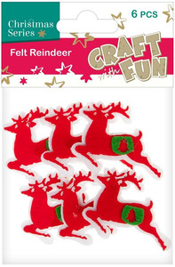 Christmas Decorations Felt Reindeer 6pcs