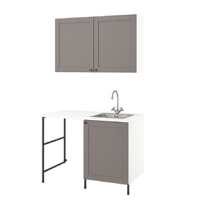 ENHET Laundry, anthracite/grey frame, 139x63.5x87.5 cm