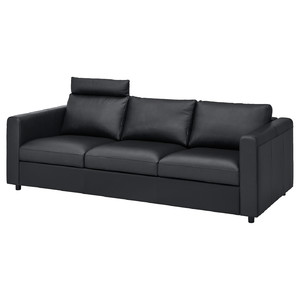 VIMLE 3-seat sofa, with headrest/Grann/Bomstad black