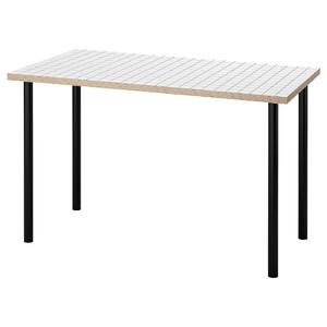 LAGKAPTEN / ADILS Desk, white anthracite/black, 120x60 cm