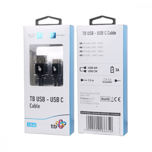 TB Cable USB - USB C 1.5m, black