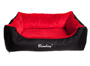 Bimbay Dog Couch Lair Cover Minky Size 1 - 65x50cm, black-red
