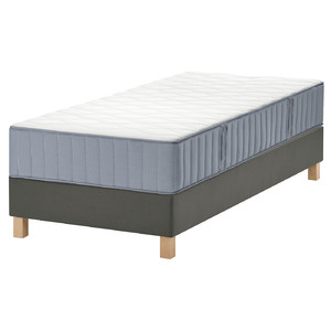 LYNGÖR Divan bed, Vågstranda firm/light blue dark grey, 90x200 cm