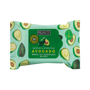 Beauty Formulas Make-up Remover Wipes Avocado Vegan 25-pack