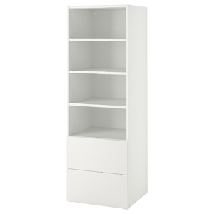SMÅSTAD / PLATSA Bookcase, white white/with 2 drawers, 60x57x181 cm