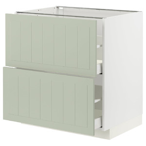 METOD / MAXIMERA Base cb 2 fronts/2 high drawers, white/Stensund light green, 80x60 cm