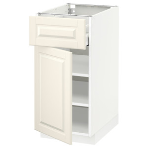 METOD / MAXIMERA Base cabinet with drawer/door, white/Bodbyn off-white, 40x60 cm