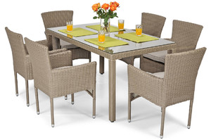 Garden Furniture Set with 6 Chairs SONATA, beige