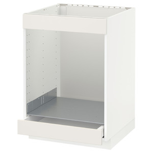 METOD / MAXIMERA Base cab for hob+oven w drawer, white, Veddinge white, 60x60 cm