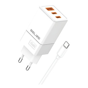 Beline Wall Charger EU Plug 65W GaN 2xUSB-C +USB-A + USB-C cable