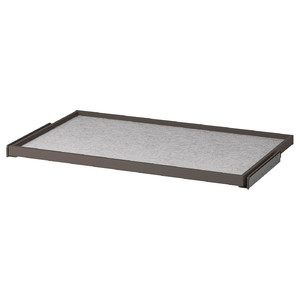 KOMPLEMENT Pull-out tray with drawer mat, dark grey/light grey, 100x58 cm