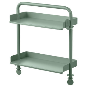 RELATERA Desk top shelf, light grey-green, 40x37 cm